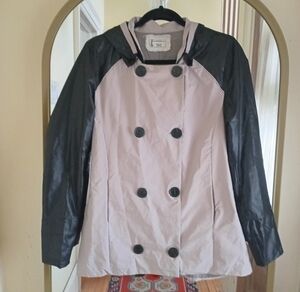 Shelley Ediger Taupe Black Spring Coat Jacket M/L